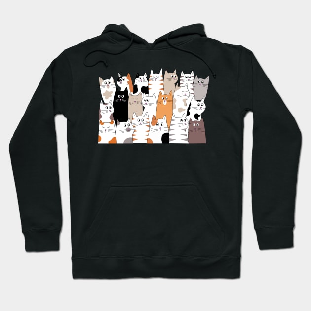 Cartoon Cat Doodle Hoodie by IndigoLark